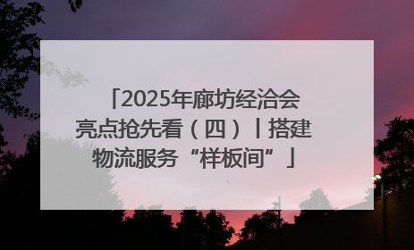 2025年廊坊经洽会亮点抢先看（四）丨搭建物流服务“样板间”