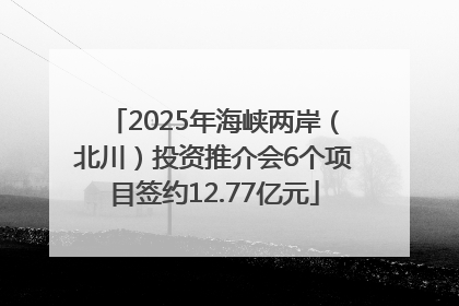 2025年海峡两岸（北川）投资推介会6个项目签约12.77亿元