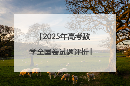 2025年高考数学全国卷试题评析