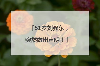 51岁刘强东，突然做出声明！