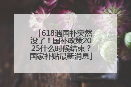 618遇国补突然没了！国补政策2025什么时候结束？国家补贴最新消息